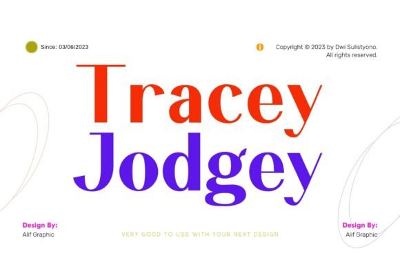 Tracey Jodgey: A Modern Typeface for Elegant Design